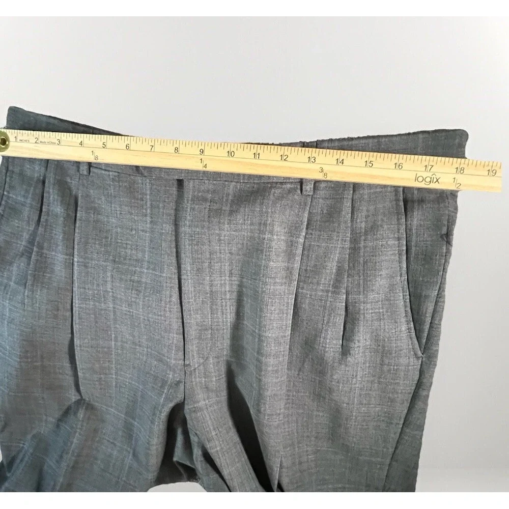 Hart Schaffner Marx Suit Mens 42L Grey Glen Plaid 2-Piece Pleated Cuffed USA